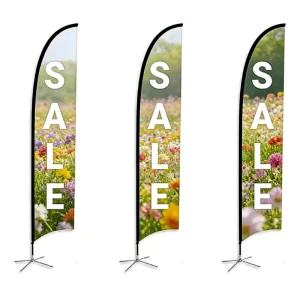 Detachable Printed Feather Pennant Banner Flags with Fiberglass Flagpole for Custom Outdoor Advertising Promotion