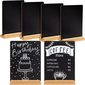 Detachable Wood Easel Chalkboard Reusable Small Blackboard Sign for Bakery Retail Party Table Number Label Decor