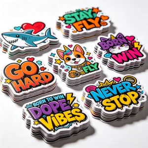Die Cut Adhesive Label Cute Cartoon Flash Sticker Custom Printing Die Cut Sticker Pack Vinyl Stickers