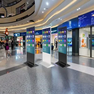 Digital Advertising Display for Retail Store and Wayfinding Indoor Use Stainless Steel Floor Standing Cloud Based CMS