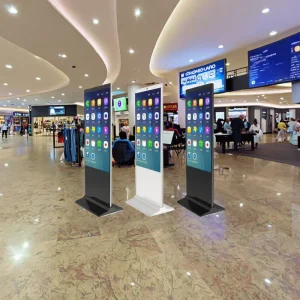 Digital Advertising Signage Display Board for Elevator and Retail Store Wayfinding Stainless Steel Floor Standing