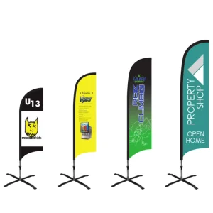 Digital Printing Windproof Teardrop Feather Decorative Beach Flag Banners for Outdoor Advertising Promotion