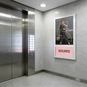 Digital Signage Vertical Portrait LCD Elevator Advertising Screen 4K Graphics for Retail Store Indoor Airport Exhibition Hall