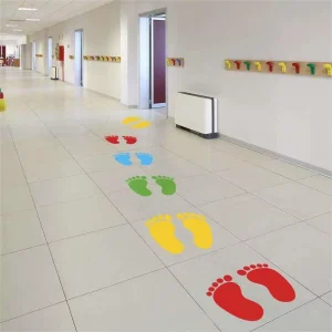 Direction Floor Sticker Custom Shape PVC Antiskid Floor Decal Removable Adhesive Vinyl Decorative for Shop Ground Promotion