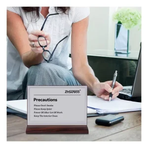 Display Digital Meeting Table Name Signs Stand and Double Side Electronic Table Eink Nameplate for Conference System