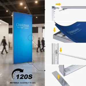 Display Portable Modular Light Box Tool free Assembly Heavy Duty Fabric Tension Frame Stand LED Exhibition Advertising Sign