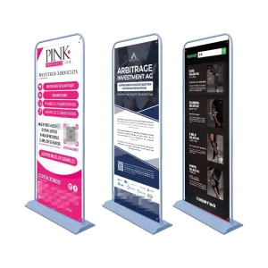 Display Rack Vertical Aluminum Alloy Double Sided Poster Rack Door Type Floor Standing 80x180kt Board Billboard