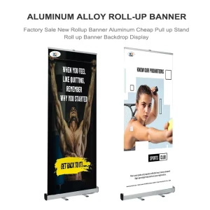 Display Roll up Banner Stand Printing Aluminum Advertising Retractable Rollup Banner Stand for Business Promotion
