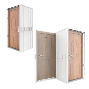 Display Stand for Doors Shape Slide Frame Pull Push Display Rack for Wood Door Showroom Tile Wooden Door Display Rack