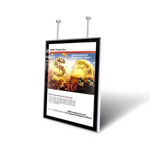 Doorhead Window Hanging Aluminum Alloy LED Double-Sided Ultra-Thin Magnetic Bank Light Box Advertising Sign
