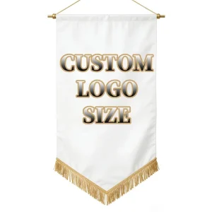 Double Layer Mini Football Team Soccer Games Custom Logo Design Sports Club Exchange Hanging Pennant Gift Flag Stainless