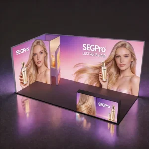 Double Side Advertising Portable LED SEG Foldable Fabric Light Box Booth Trade Show SEG Lightbox Display Exhibition Booth