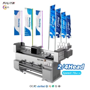 Double Sided 1.2m Flag Printer 3+1 Cross Printhead Layout for Digital Printing Machine 24h Technical Support 1 Year