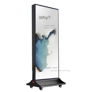 Double Sided Aluminum Outdoor Vertical LED Advertising Light Box Tempered Glass Mobile Luminous Display Floor Wheels