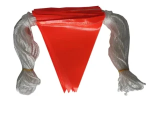 Double-Sided Durable Red Orange String Flag PVC Reflective Outdoor Warning Bunting Flag for Road Traffic Security