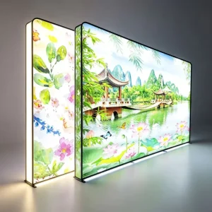 Double Sided Fabric Box LED Tension Lightbox for Portable Exhibition Display Stand Advertising Backdrop Wall Signage with Bag
