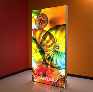 Double Sided Fabric Lightbox Display 100x200cm Rectangle High Brightness Durable Public Advertising
