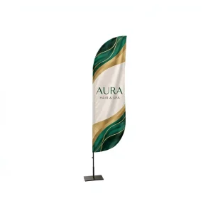 Double Sided Marine Grade Feather Flag Kit Custom Logo Advertising Swooper Banner Display for Salon Car Wash