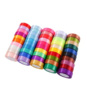 Double Sided Multicolored Printed Satin Ribbon Custom 100% Polyester