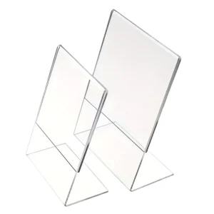 Double Sided Portable Acrylic Table Display Stand for Restaurant Hotel Bar Menu Display L Shaped Pull Out Table Sign