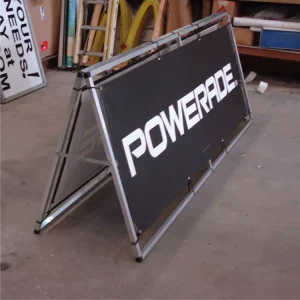 Double Sided Printed Horizontal Square Pop Banner 100% Polyester Aluminum Frame High Resolution for Sports Event