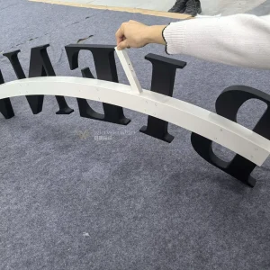 Double Sided Spray Painted Stainless Steel Channel Letters Pole High End Quality Custom Made Indoor Use Easy Installation