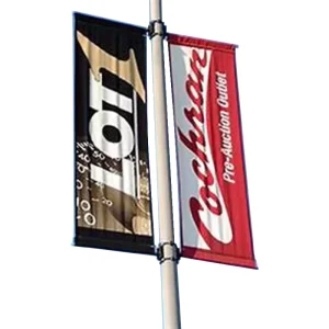 Double Sided Street Pole Hanging Flag Banner Large Custom Outdoor Advertising Hang Rectangle Flag Sign
