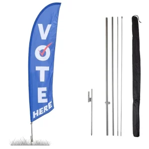Double Sided Sublimation Vote Teardrop Beach Flag Polyester Outdoor Yard Banner for Election Voter Registration Campaign