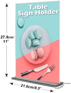 Double Sided T Shape Table Top Acrylic Sign Holder Posters Sign Holder Stand for Menu Picture Docs Display