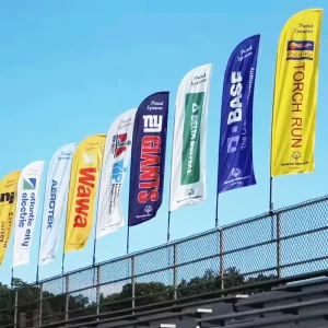 Double Sided Teardrop Pennant Banner Flag Reusable Easy Assemble Eye Catching Portable Trade Shows Corporate Branding