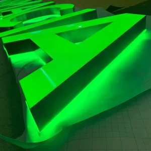 Double-lit Resin Letters Stainless Steel Channel Custom LED Sign Advertising Signage Outdoor