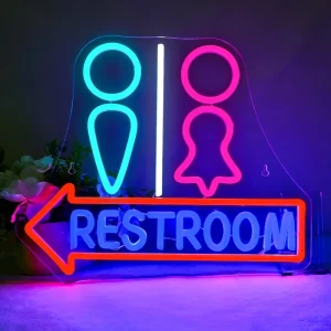 Dropshipping Free Design Restroom Arrow Custom Neon Sign Logo LED Neon Light for Mall Bar Cake Shop LED Neon Light Sign Custom
