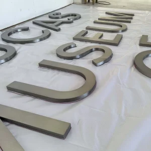Durable Brushed 316 Stainless Steel Large Letters Sign Custom Identification for Ocean Vessels Indoor Outdoor Use