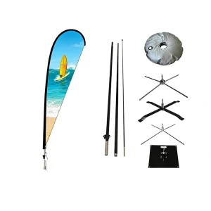 Durable Fiberglass Flying Style Digital Printed Portable Advertising Flag Pole Custom Flag for Outdoor Events