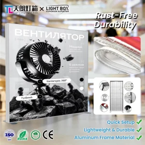 Durable LED Backlit Booth 1 Year Warranty on LED Strip Driver SEG Light Box