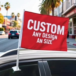 Durable Plastic Custom 30x45cm 12×18 Inch Polyester Automotive Window Display Digital Printed Logo Customizable Flags