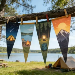 Durable Polyester Wool Custom Advertising Felt Pennant Flags & Banners Custom Logo & Colors Triangle Pennant Banner