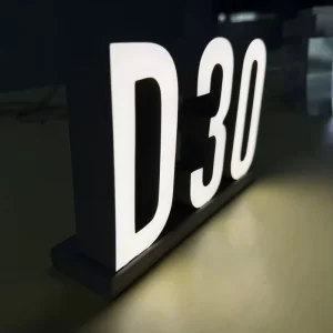 Durable Professional Resin LED Lit Letters Energy Efficient Custom Color Freestanding Illuminated Logo for Advertising Outdoor