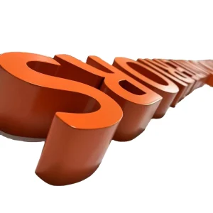 Durable Stainless Steel Letters Custom Metal Signage with Orange Finish