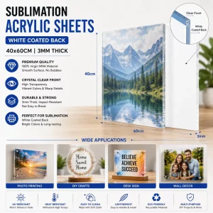 Durable Sublimation Acrylic Blanks for Heat Press Printing Personalized Artwork Sign Boards and DIY Projects