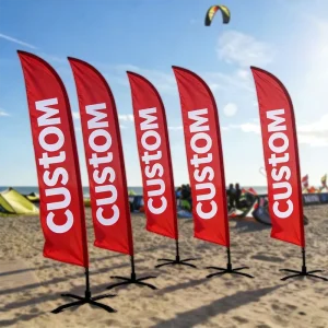 Durable Teardrop Pennant Banner Advertising Flag Reusable Single Sided Waterproof Eco Friendly Grand Openings Street Promotions