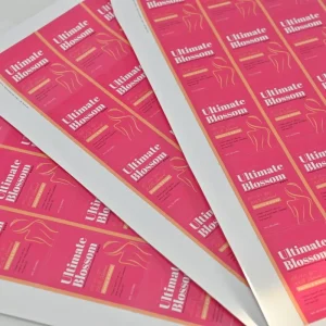 Durable Waterproof Oil Proof Glossy Eco Friendly Permanent BOPP Vinyl Adhesive Sticker Label Die Cut Custom Shapes UV