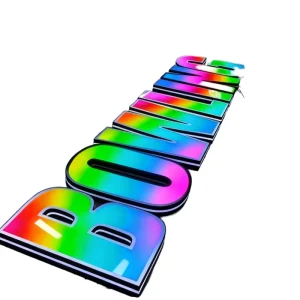 Dynamic RGB LED Letter Sign Programmable Color Changing PVC Indoor Eco Friendly Water Resistant Custom Business Name