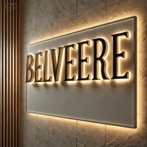 EZD Factory Custom 3D Metal Backlit Illuminated Letters Outdoor Advertising Business Logo LED Lighted Sign