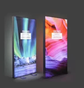 Easy Assembly LED Fabric Light Box Standing Double Sided 10ft Trade Show Booths
