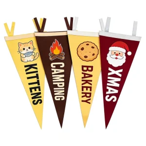 Eco Friendly Custom Advertising Triangle Felt Pennant Flags Banners Durable Polyester Wool Custom Logo Colors