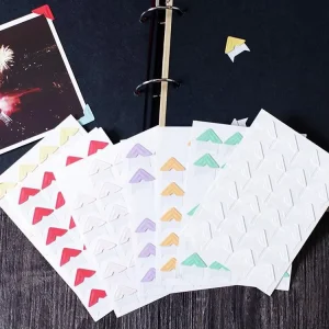 Eco-Friendly Durable Paper Photo Corner Sticker with Custom Shapes and Matte Varnishing for DIY Album Scrapbook Decoration
