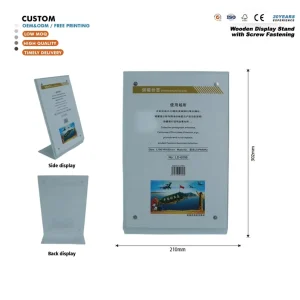 Eco Friendly Elegant Acrylic Desktop Sign Holder Portrait Information Stand for School Campus