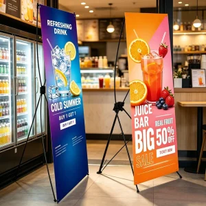 Eco Friendly Freestanding X Banner Stand 60×160 80x180cm Indoor Outdoor Use Metal Exhibition Advertising