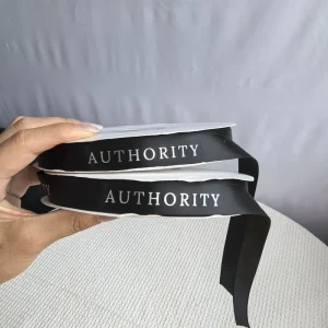 Eco-Friendly Luster Wedding & Christmas Gift Satin Ribbon Spool with Silk Screen Printed Custom Embossed Logo for Gift Packaging